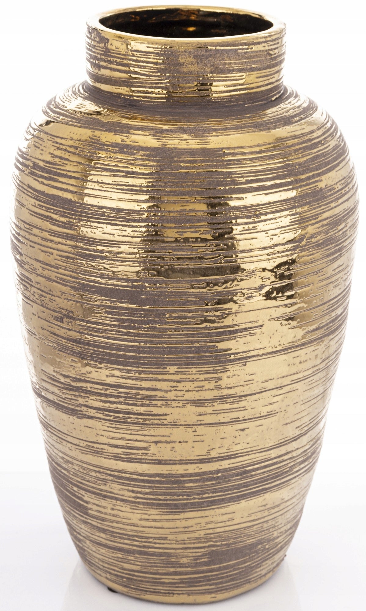 Wazon duży ceramiczny 42 cm złoty brąz cappuccino elegancka dekoracja