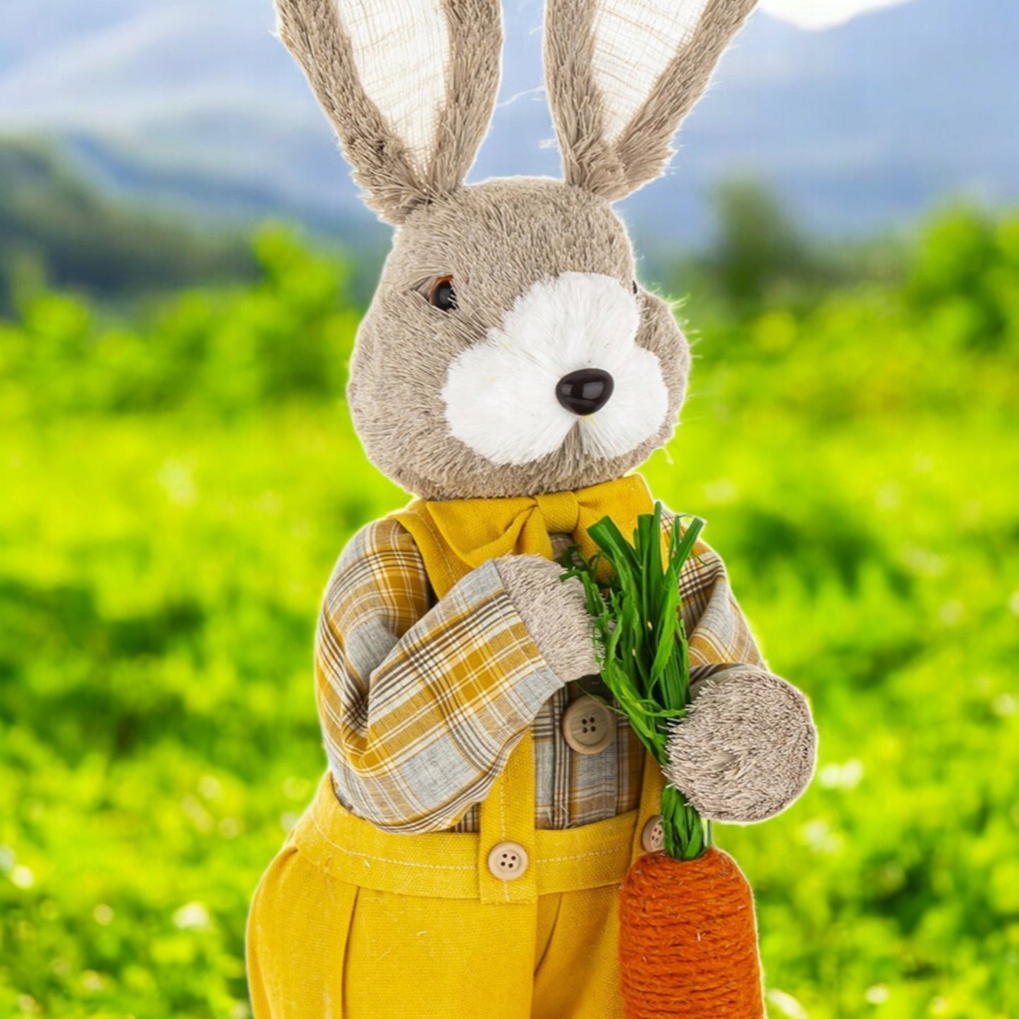Zając 80 cm Duża Figurka wielkanocna Pan Królik wielkanocny XXL słomiana