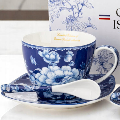 zestaw filiżanek z talerzykami porcelanowy filiżanki 2 szt komplet kawowy