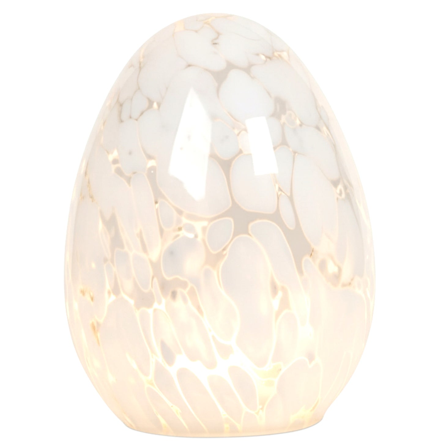 Szklane jajo lampion pisanka LED XXL białe wielkanocna figurka