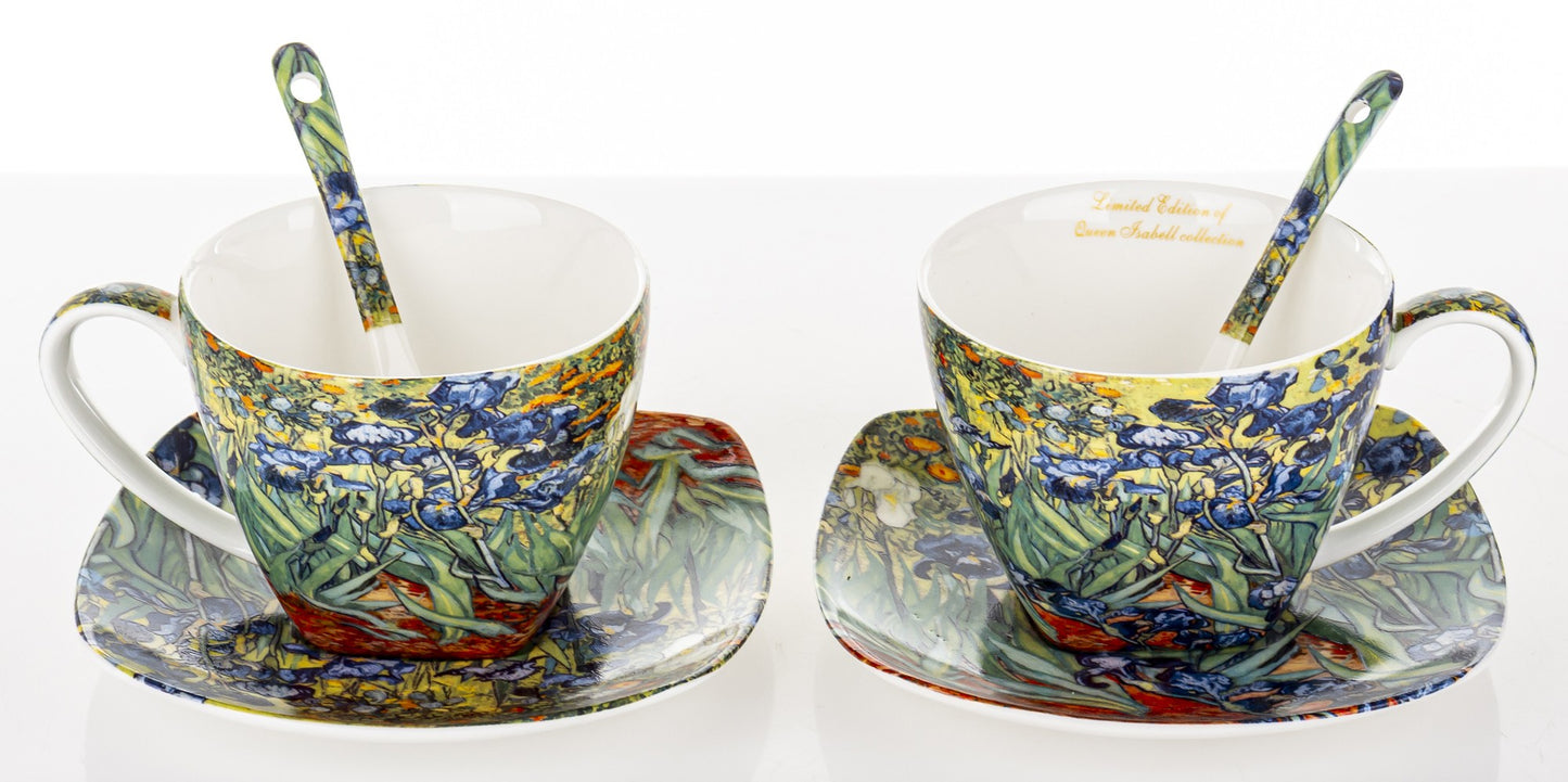 Produkt dekoracyjny Kpl. 2 Filiżanek Ze Spodkami I Łyżeczkami porcelana