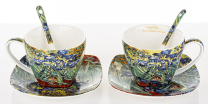 Produkt dekoracyjny Kpl. 2 Filiżanek Ze Spodkami I Łyżeczkami porcelana