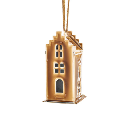 Figurka świąteczna Dekoracja Domek kawowy metal 10x4,5x4,5