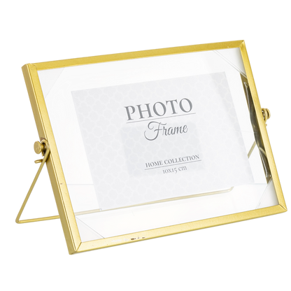 RAMKA ZŁOTA NA ZDJĘCIE 10x15cm METALOWA GLAMOUR float pływająca stawiana