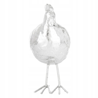 figurka wielkanocna kura srebrna kurka 16 cm