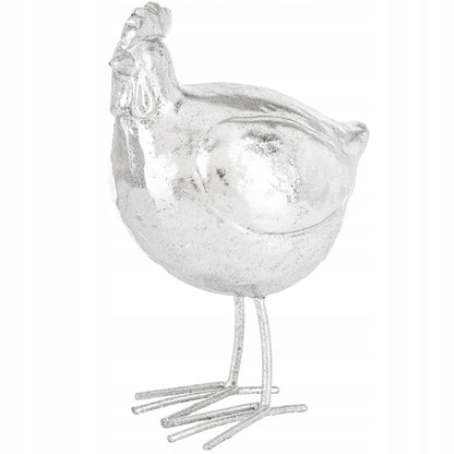 figurka wielkanocna kura srebrna kurka 16 cm