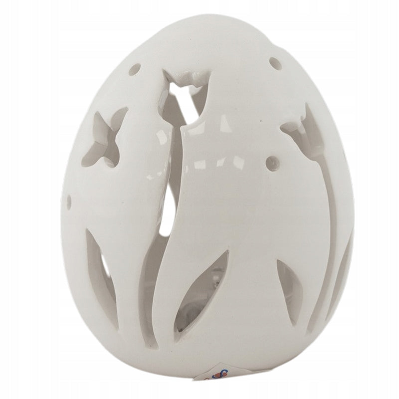 Jajko LED ceramiczne białe lampion wielkanocny dekoracja ozdoba na baterie
