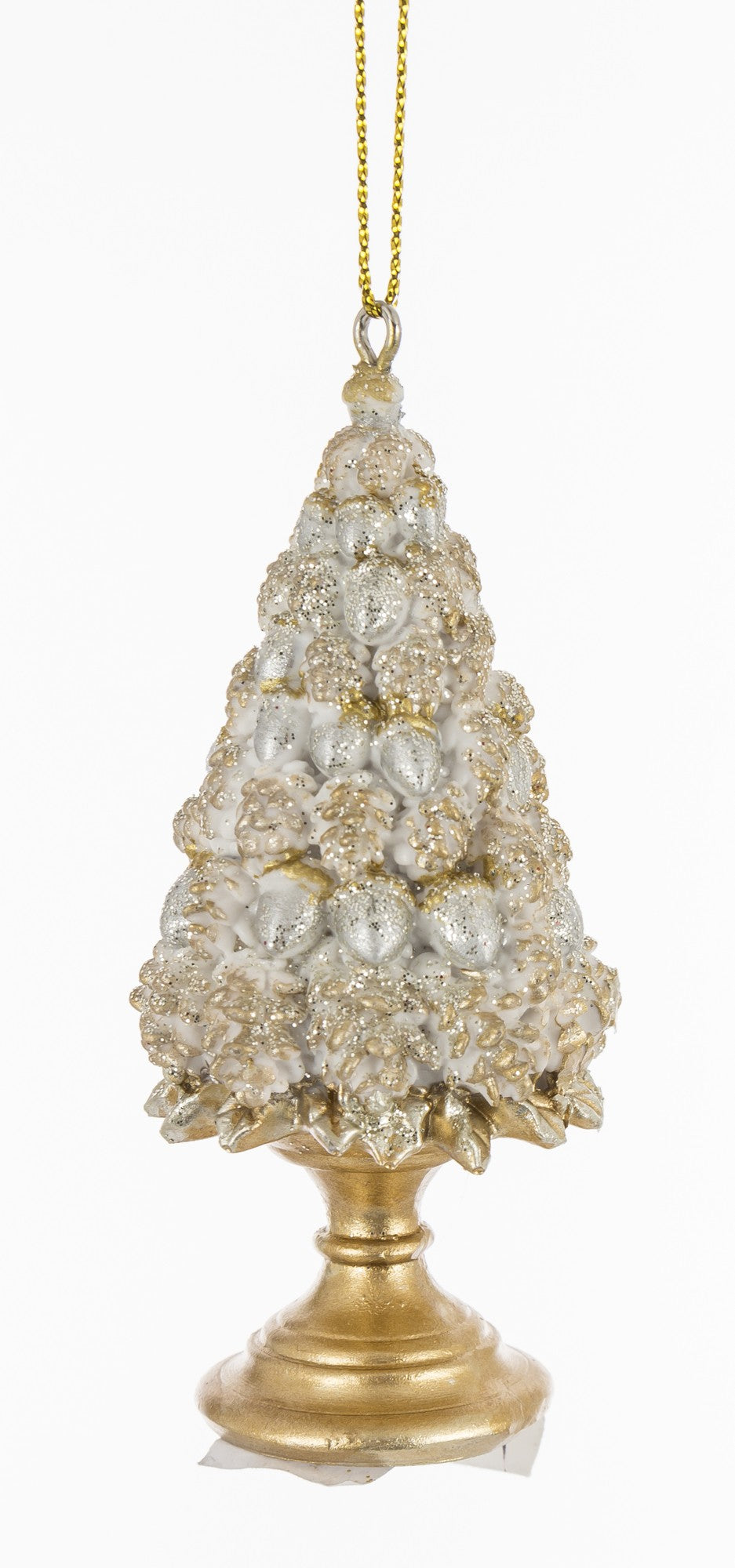 Zawieszka Kelly z tworzywa biało-złota 8,5x4x4 cm