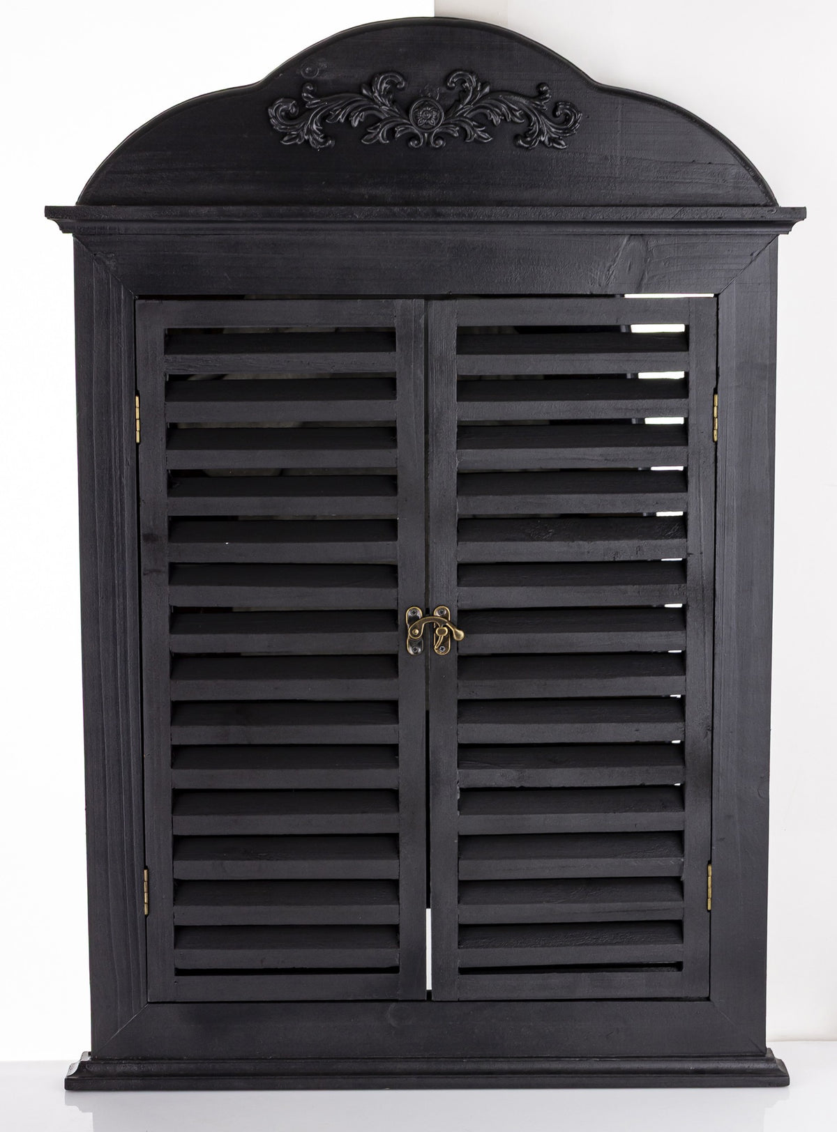 Lustro dekoracyjne czarny drewno, szkło 80x55x3,5 cm cm
