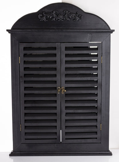 Lustro dekoracyjne czarny drewno, szkło 80x55x3,5 cm cm
