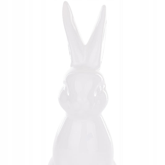 Zajączek figurka biała ceramika siedzący króliczek 18,5cm