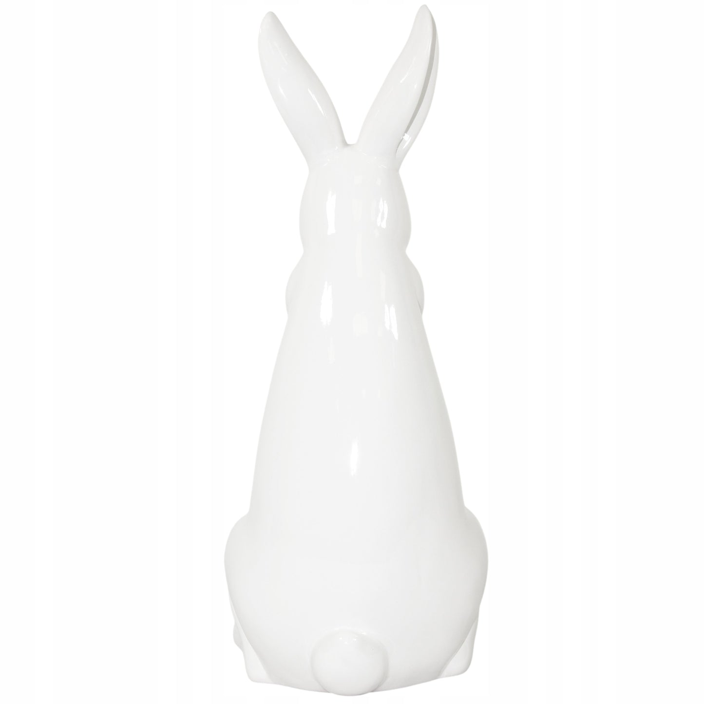 Figurka zajac ceramiczny bialy dekoracja wielkanocna ozdoba dom 39cm królik