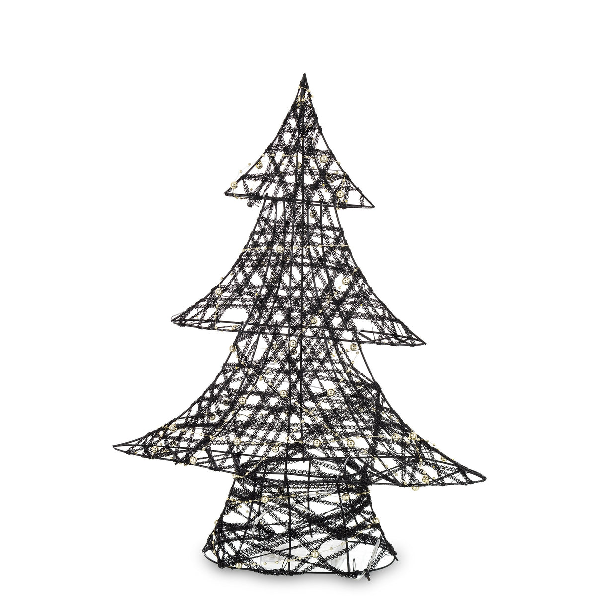 Ozdoba choinka LED z tworzywa czarno-złota 49x38x10 cm