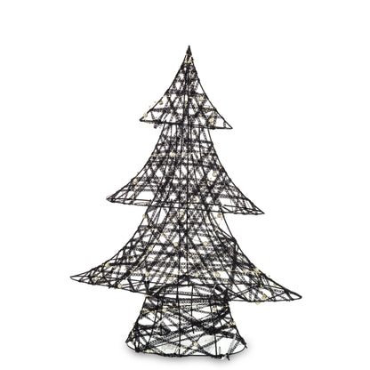Ozdoba choinka LED z tworzywa czarno-złota 49x38x10 cm