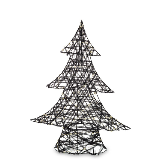 Ozdoba choinka LED z tworzywa czarno-złota 49x38x10 cm