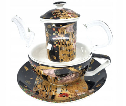 Filiżanka z dzbankiem do zaparzania Tea for one porcelanowa Gustaw Klimt