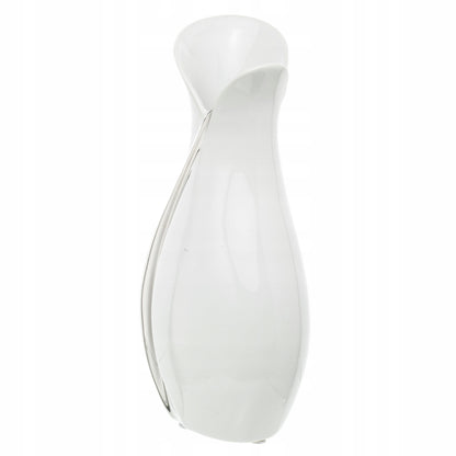 Wazon ceramiczny biało-srebrny 30,5 cm glamour modern biały srebrny