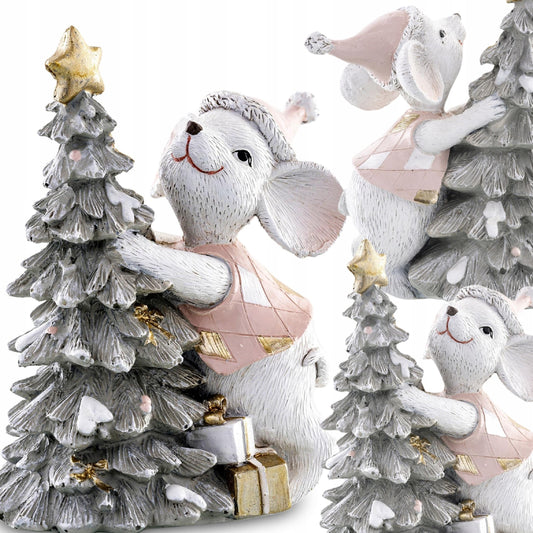 Figurka świąteczna Myszka z choinką mysz 11 cm
