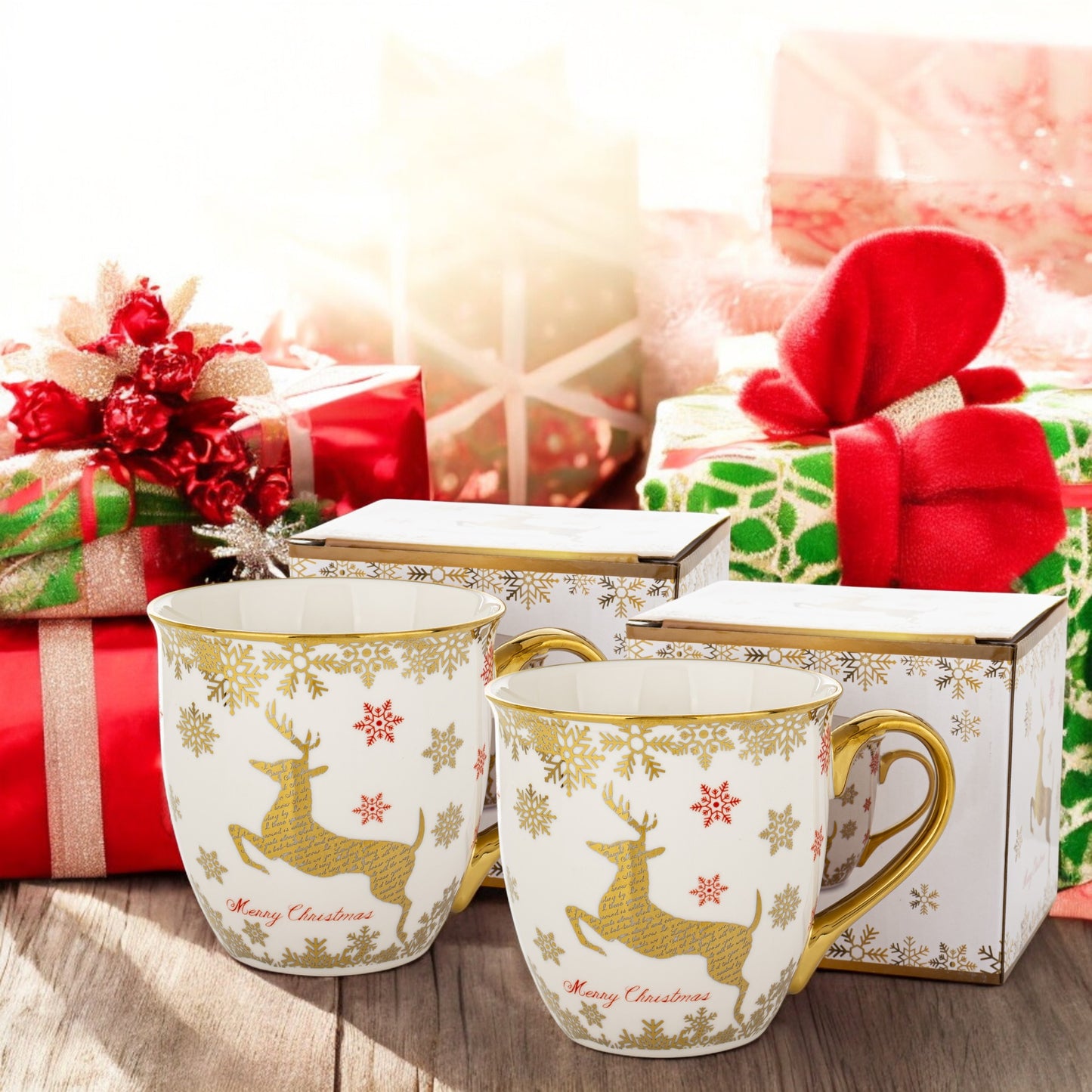 Kubek filiżanka świąteczna w pudełku porcelana prezent świąteczny