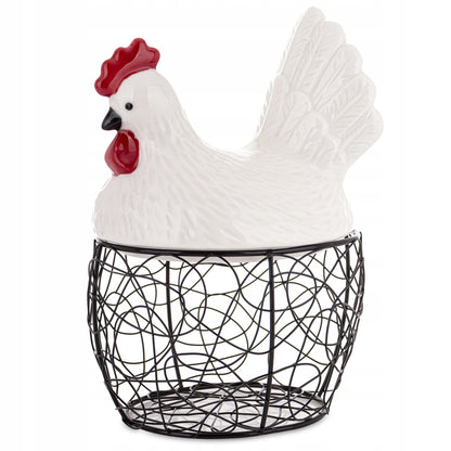 Dekoracyjny koszyk kura Figurka wielkanocny