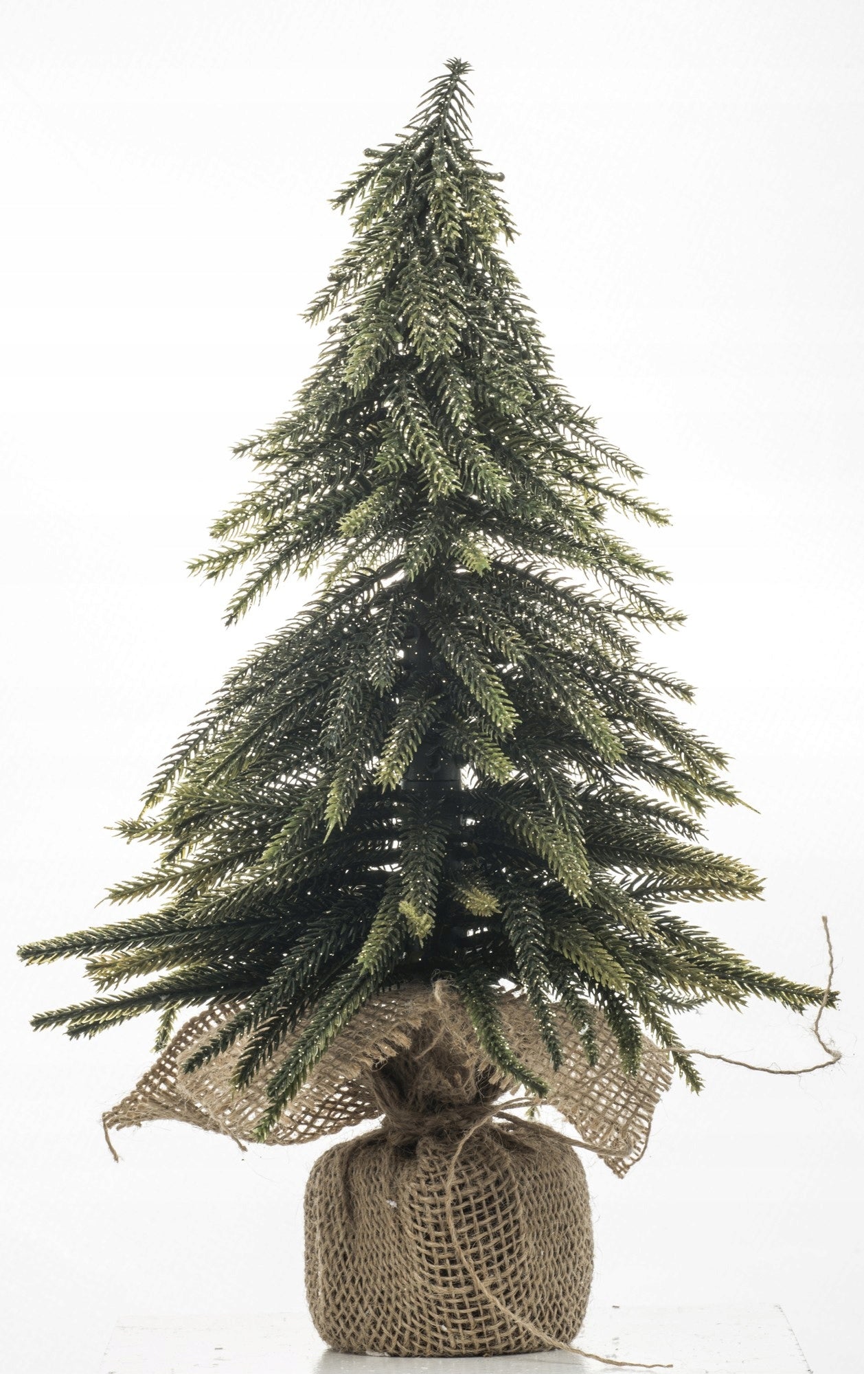 sztuczna choinka mała w jucie 36 cm pozłacana