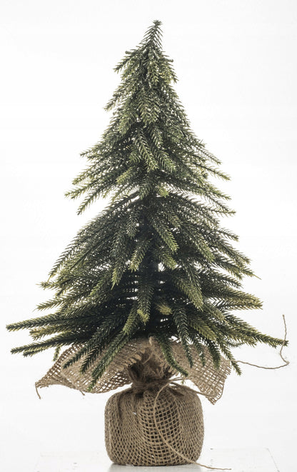 sztuczna choinka mała w jucie 36 cm pozłacana