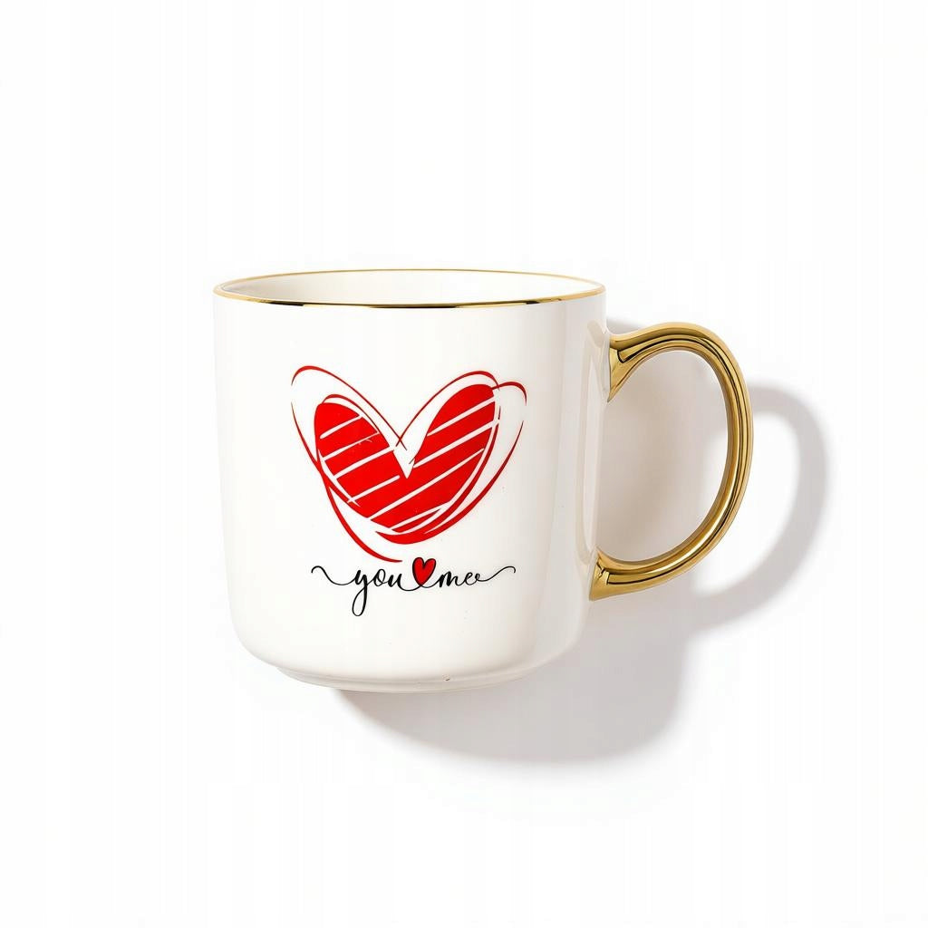 Duży porcelanowy kubek w pudełku na walentynki prezent 385 ml