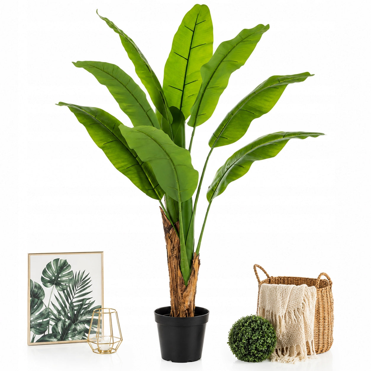 Roślina Bananowiec sztuczny krzew drzewko sztuczne 125 cm banan