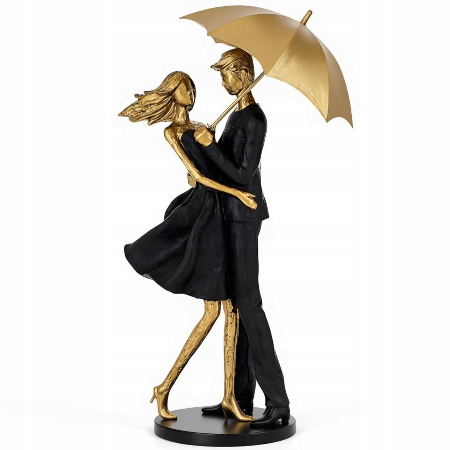 Figurka zakochana para kobieta mężczyzna pod parasolem na prezent 35,5cm