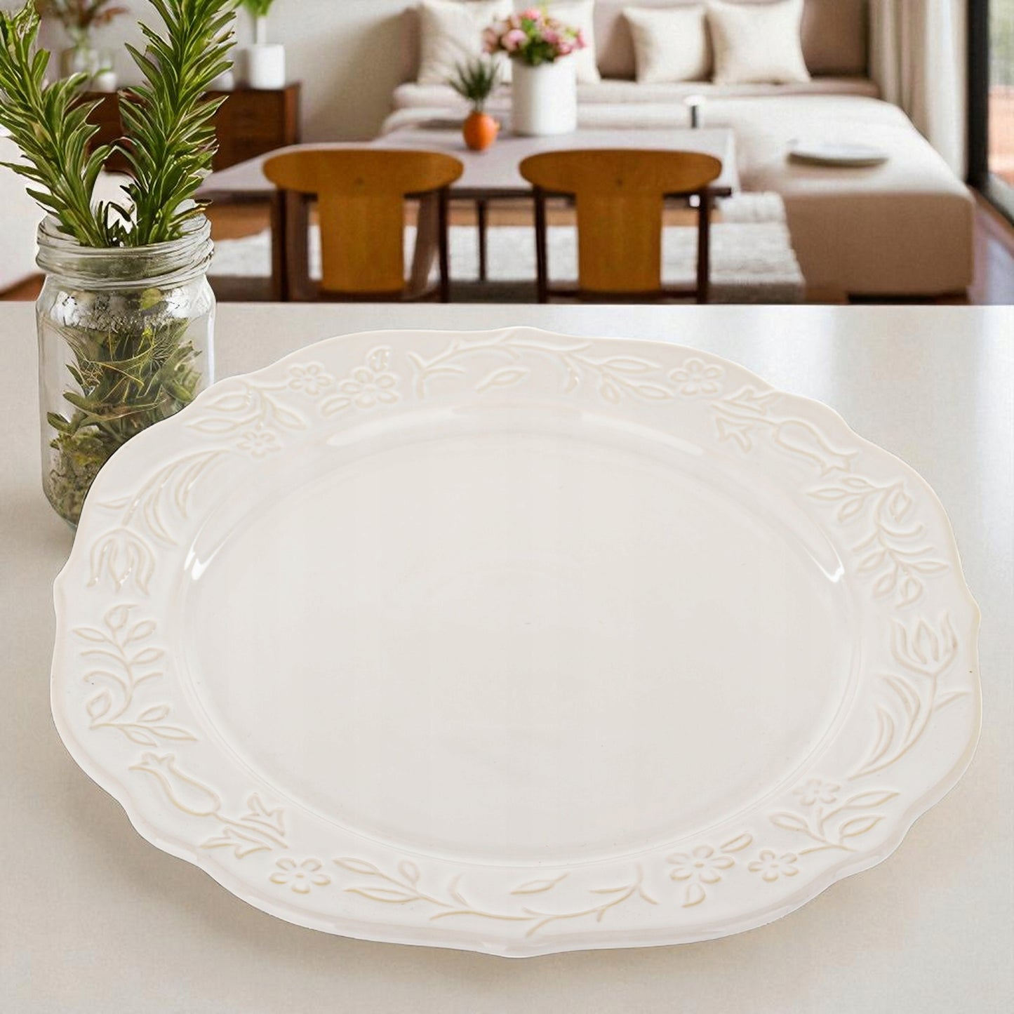 Talerz obiadowy duży płytki porcelanowy 28cm Sarmatia