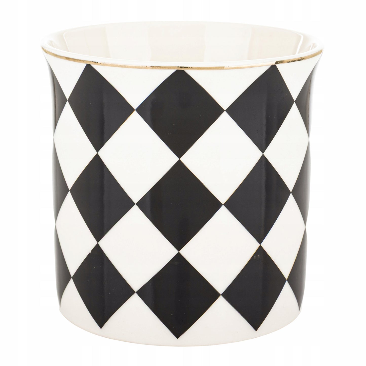 Kubek porcelanowy w pudełku na prezent czarno biały porcelana 380 ml