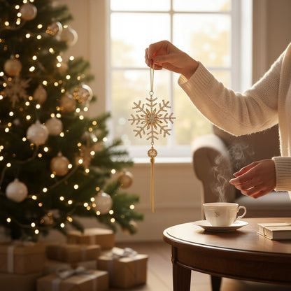 Zawieszka świąteczna gwiazdka kryształowa 21 cm ozdoba bombka dekoracja