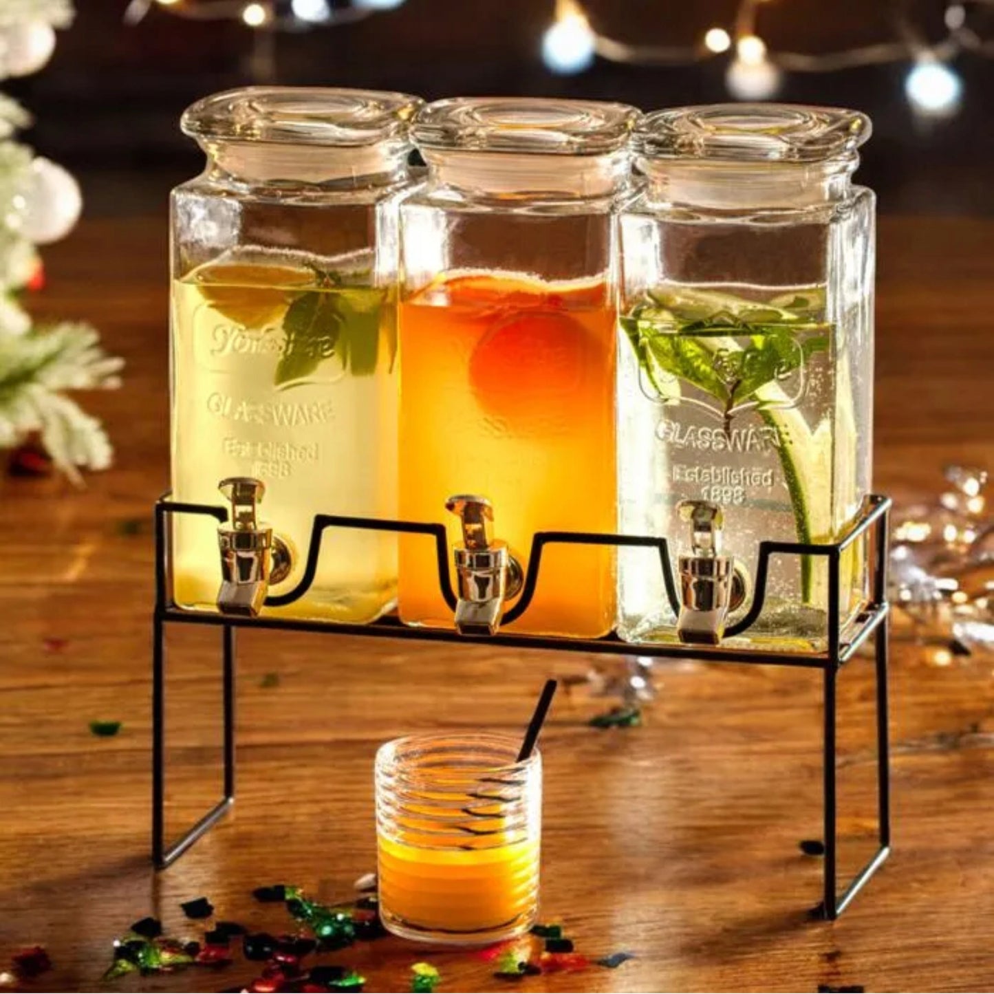 Komplet słoików z kranikiem 3x1,5L dozownik dystrybutor do lemoniady, soku