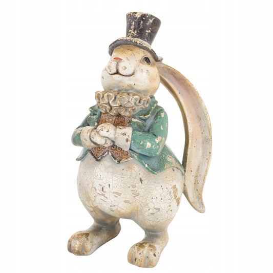 Figurka królik dekoracyjny vintage ozdoba wielkanocna figurka do domu 22cm