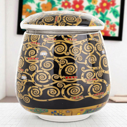 Kubek baryłka z zaparzaczem w pudełku Duo Gustav Klimt porcelana 430 ml