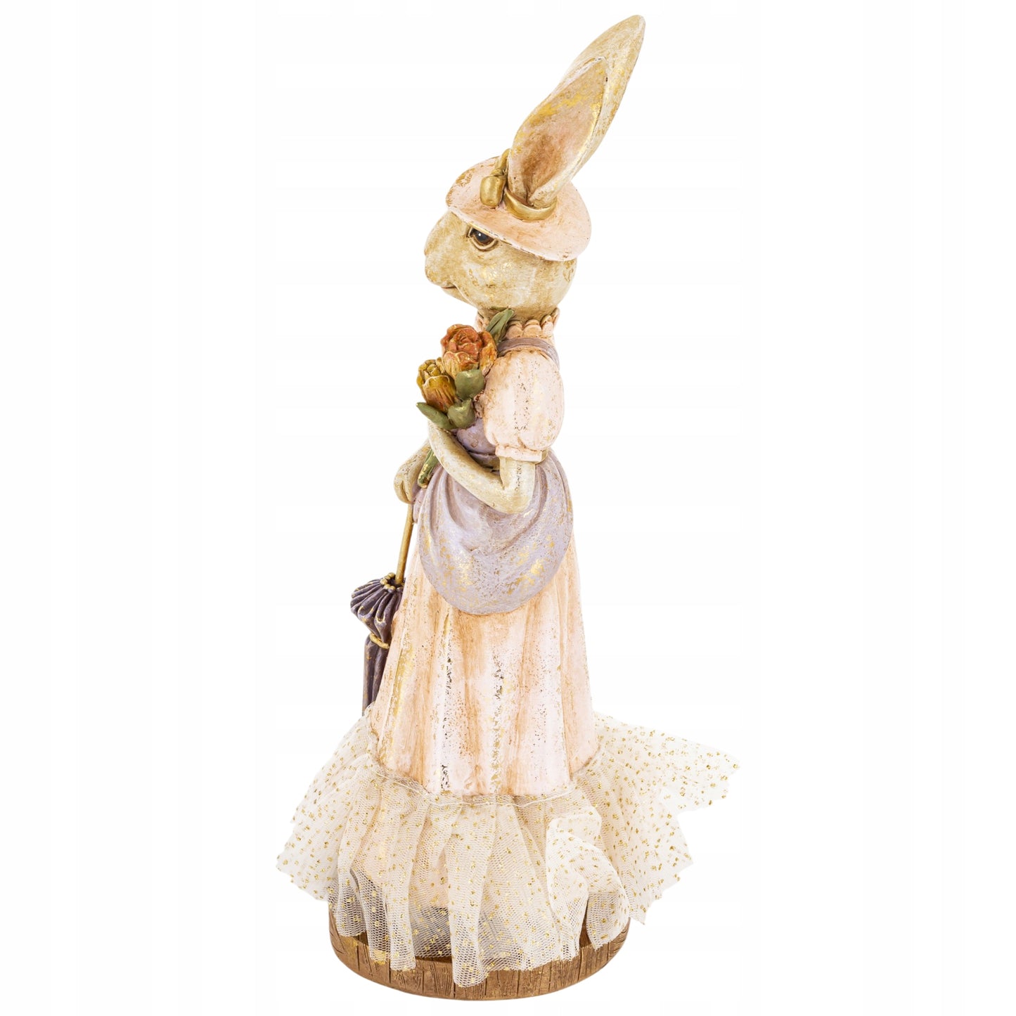 Figurka Królik z parasolem dekoracja Wielkanoc ozdoba zając wiosna 26 cm