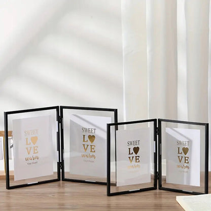 Ramka na Zdjęcie podwójna czarna float 10x15 cm na 2 zdjęcia pływająca loft