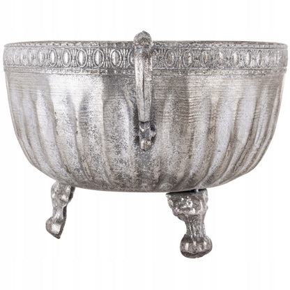 Osłonka srebrna metalowa wazon retro vintage 22 x 39 cm