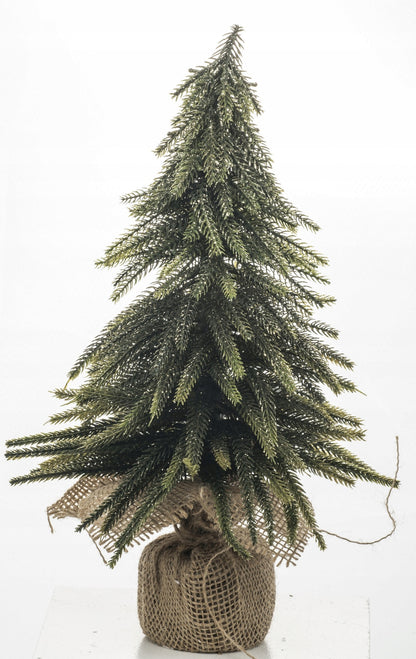 sztuczna choinka mała w jucie 36 cm pozłacana