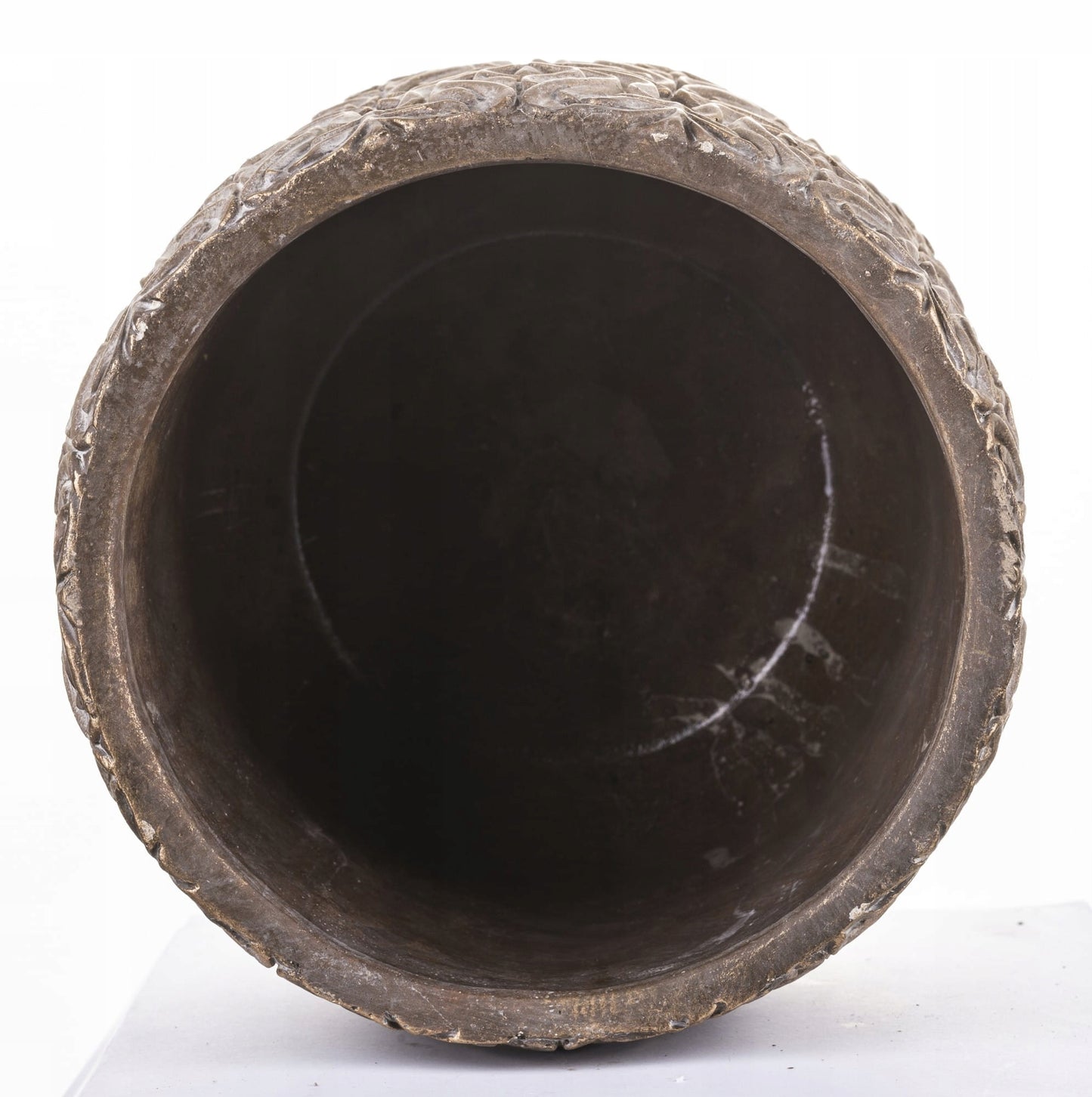 Osłonka brązowa cementowa 17 x 17 cm beton złoty