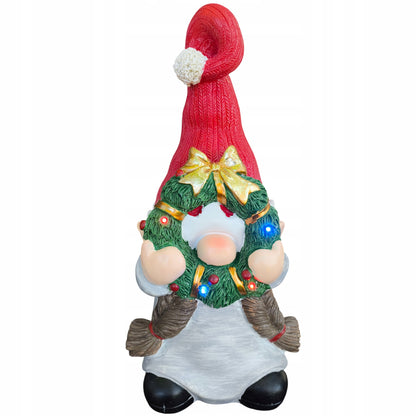 figurka świąteczna LED duży krasnal świąteczny gnom skrzat 38cm