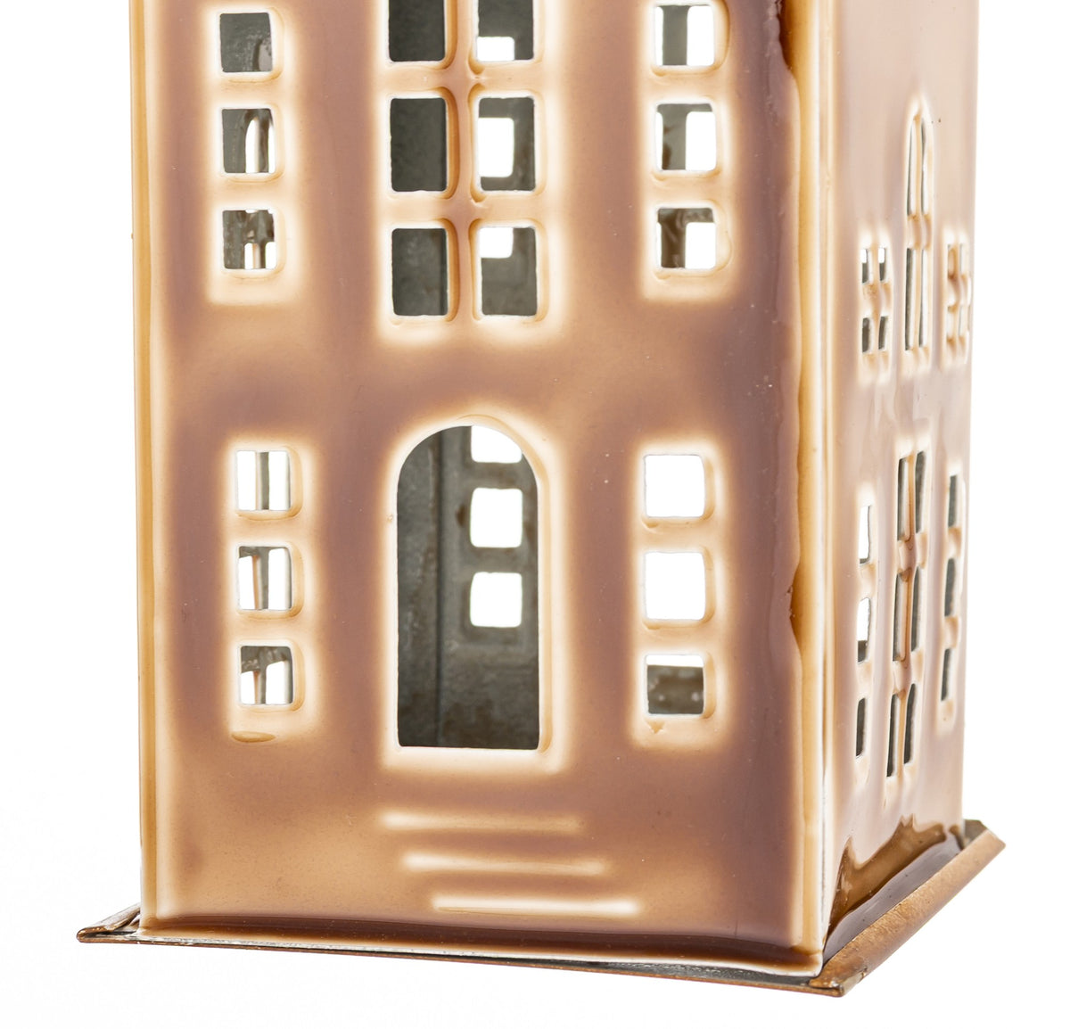 Figurka świąteczna Dekoracja Domek kawowy metal 14x7x7,5