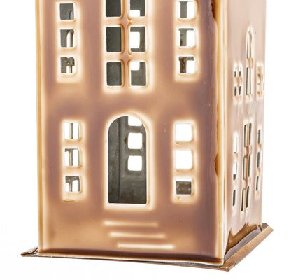 Figurka świąteczna Dekoracja Domek kawowy metal 14x7x7,5