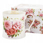 Kubek porcelanowy w róże 360 ml kwiatowy Prezent w pudełku na herbate 360ml
