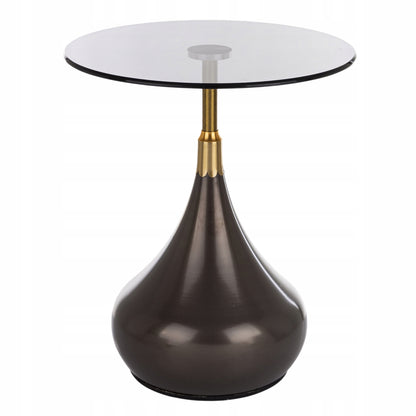 Stolik kawowy okrągły 54cm szklany loft design