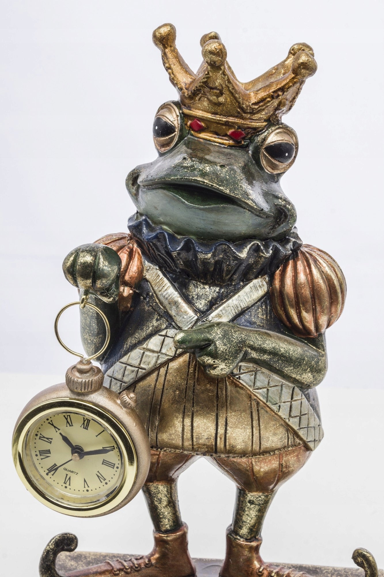 Figurka Żaba z zegarkiem w koronie 25,5cm Król