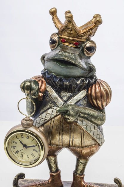 Figurka Żaba z zegarkiem w koronie 25,5cm Król