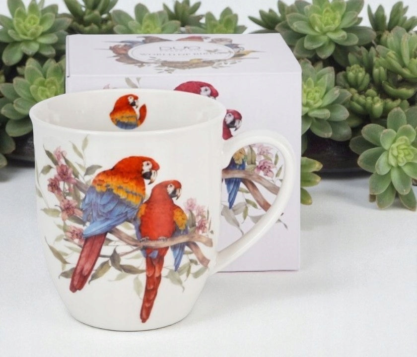 Kubek porcelanowy w pudełku papugi Duo Ptasi Świat porcelana 650 ml XXL