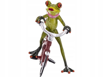 Ozdobna Figurka 16,5x11,5x15,5cm - Żaba na rowerze