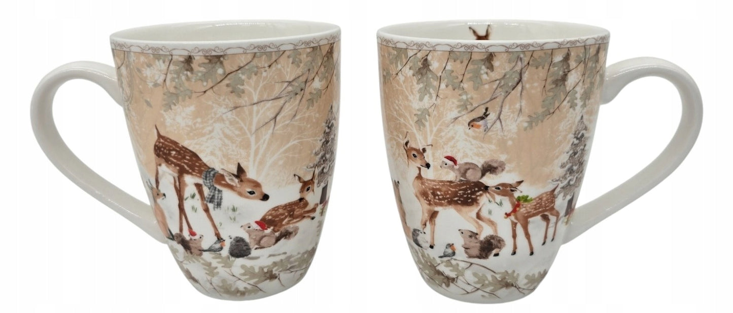 KUBKI KUBEK CERAMICZNE ZESTAW PREZENT ŚWIĘTA SARENKI Z PUDEŁKIEM 300 ML